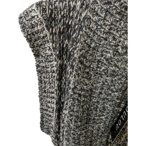 LouLou Womens Long Black Knitted Sleeveless Cardigan Sweater Vest Size Med NEW - Picture 4 of 9